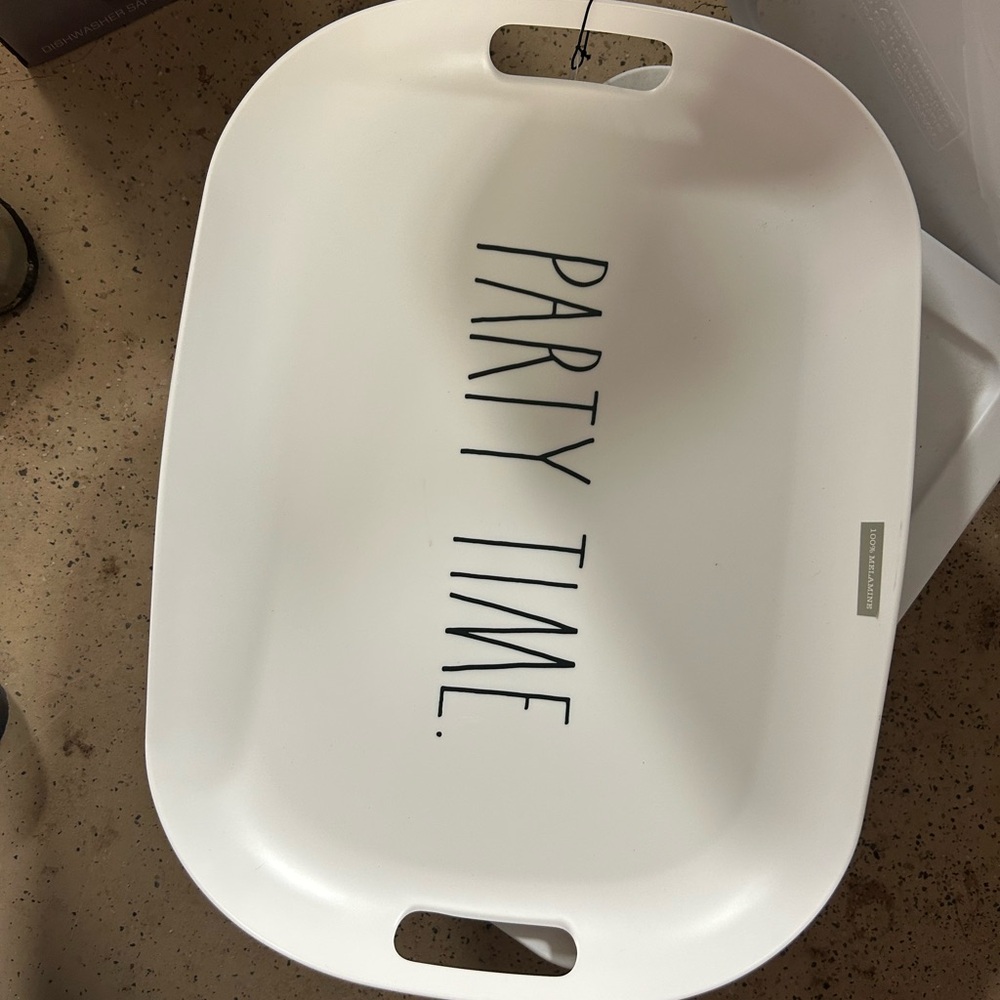 Rae Dunn White Party Time Tray